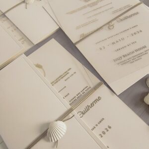 Convite de casamento tema praia